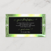 ロゴ付きシメリーきらめくグリーンブラックダイヤモンド 名刺 (裏面)