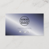 ロゴ付きシメリーきらめくブルーシルバーダイヤモンド 名刺 (正面)
