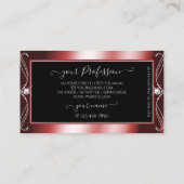 ロゴ付きスクリきらめくグド黒赤ダイヤモンド 名刺 (裏面)