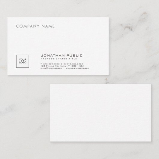 ロゴ付きスタイリッシュ会社を作成する 名刺 (正面/裏面)
