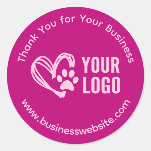 ロゴ付きスタンプ付きBusiness Thank You Stickers ラウンドシール (正面)