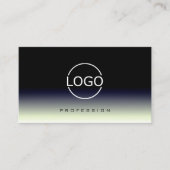 ロゴ付きスチールブルー白黒グラデーシスタイリッシュョン 名刺 (正面)