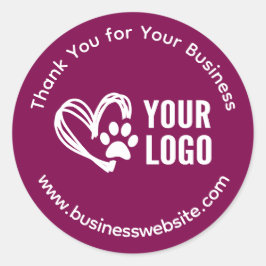 ロゴ付きステッカーに感謝 ラウンドシール