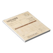 ロゴ付きスモールビジネスインボイス付き西ブラウン ノートパッド (アングル)