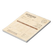 ロゴ付きスモールビジネスインボイス付き西ブラウン ノートパッド (回転)