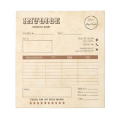 ロゴ付きスモールビジネスインボイス付き西ブラウン ノートパッド (正面)