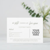 ロゴ付きセージ緑の手書きビジネスギフト (スタンド正面)