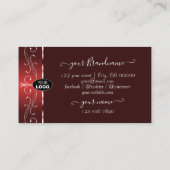 ロゴ付きダーク華美ワ縁どイン赤 名刺 (裏面)