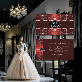 ロゴ付きダーク華美ワ縁どイン赤 名刺