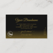 ロゴ付きノーブルブラックきらめく金ゴールドダイヤモンド 名刺 (裏面)