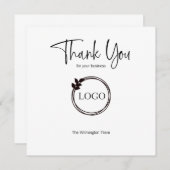 ロゴ付きパーソナライズされたビジネスサンキューカード サンキューカード (正面/裏面)