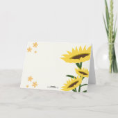 ロゴ付きヒマワリのグリーティカスタマイズングカード サンキューカード (裏面)