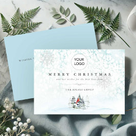 ロゴ付きビジネスのクリスマスカード 招待状