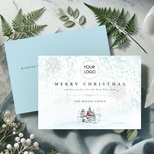 ロゴ付きビジネスのクリスマスカード 招待状