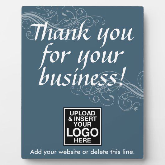 ロゴ付きビジネスをありがとう フォトプラーク (正面)