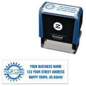 ロゴ付きビジネス差出人住所の自動手書きスタム セルフインキングスタンプ (インサイチュ)
