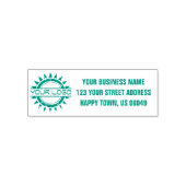 ロゴ付きビジネス差出人住所の自動手書きスタム セルフインキングスタンプ (デザイン)