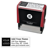 ロゴ付きビジネス用の手書き入力アドレススタンプ セルフインキングスタンプ (インサイチュ)
