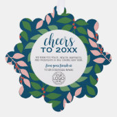 ロゴ付きビジネス用挨拶 – 応援休日 オーナメントカード (正面)