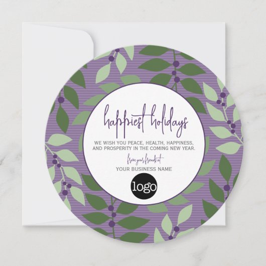 ロゴ付きビジネス用挨拶 – Happest シーズンカード (正面)