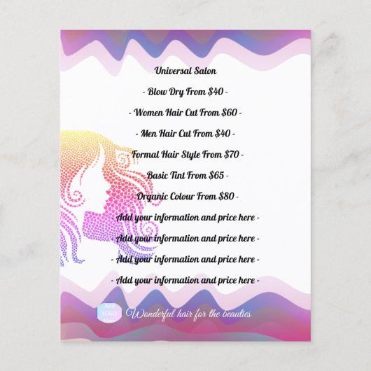 ロゴ付きビジネス虹の波フライヤー チラシ (裏面)