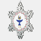 ロゴ付きピューターオーナメントスノーフレーク スノーフレークピューターオーナメント (右)