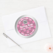 ロゴ付きピンクおよびシルバー製品の包装ラベル ラウンドシール (封筒)