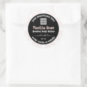 ロゴ付きピンクとブラック製品の包装ラベル ラウンドシール (バッグ)