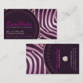 ロゴ付きピンクパープルゼブラスタイル 名刺 (正面/裏面)