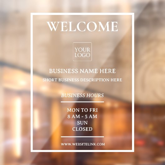 ロゴ付きフォーマルプロフェッショナル店舗営業時間 ウィンドウサイン (シート2)