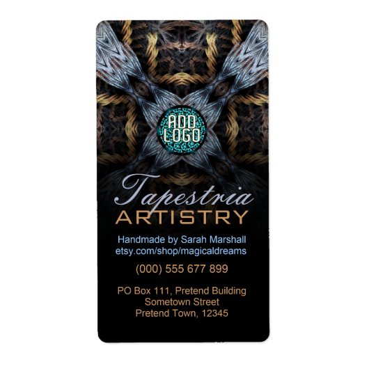 ロゴ付きフラクタルタペストリーアート ラベル (正面)