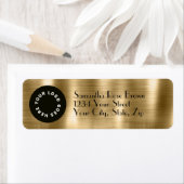 ロゴ付きブラシ付きゴールドフォイル差出人住所ラベル ラベル (インサイチュ)