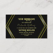 ロゴ付きブラックとイエローの派手なアイキャッチ 名刺 (裏面)