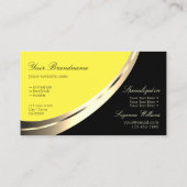 ロゴ付きブラックとイエローの貴族金ゴールドデコモダンール 名刺 (裏面)