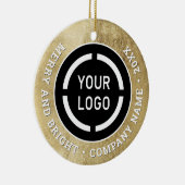 ロゴ付きブラックカスタムおよび金ゴールドのビジネスオーナメント セラミックオーナメント (右)