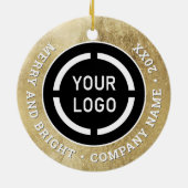 ロゴ付きブラックカスタムおよび金ゴールドのビジネスオーナメント セラミックオーナメント (裏面)