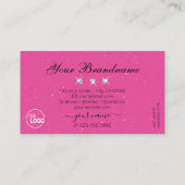 ロゴ付きブラックピンクのスパークルダイヤモンドを目で引く 名刺 (裏面)