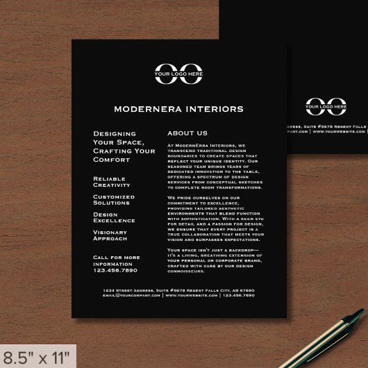 ロゴ付きブラックプロモチラシ チラシ