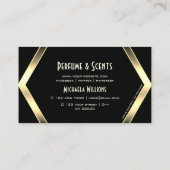 ロゴ付きブラックライトゴールデンを目で引くエレガント 名刺 (裏面)