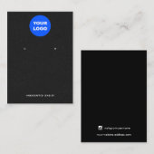 ロゴ付きブラックレザーイヤリングディスプレイの追加 名刺 (正面/裏面)