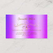 ロゴ付きブルーパープルシミ華美メリー金ゴールドコーナー 名刺 (裏面)