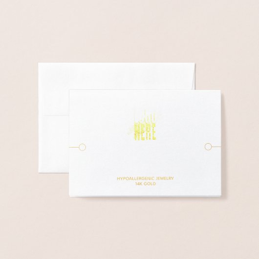 ロゴ付きブレスレットディスプレイジュエリー 箔カード (封筒付き正面)