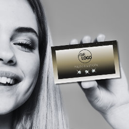 ロゴ付きプラチナベージュグラデーションスパークルダイヤモンド 名刺