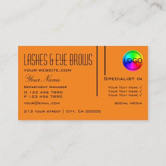 ロゴ付きプレーンシンプルタイガーオレンジプロフェッショナル 名刺 (裏面)