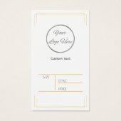 ロゴ付きベーシックなブラウンホワイト製品の価格ラベル (正面)