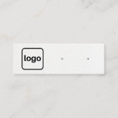 ロゴ付きホワイトレザーイヤリングディスプレイの追加 スキニー名刺 (正面)