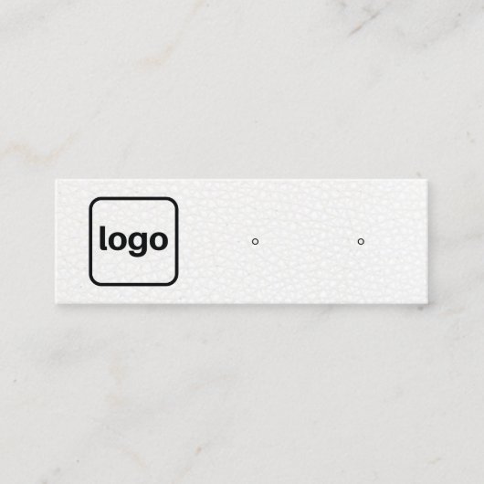 ロゴ付きホワイトレザーイヤリングディスプレイの追加 スキニー名刺 (正面)