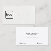 ロゴ付きホワイトレザーイヤリングディスプレイの追加 名刺 (正面/裏面)