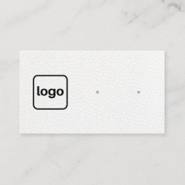 ロゴ付きホワイトレザーイヤリングディスプレイの追加 名刺