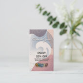 ロゴ付きホームベースのモダンビジネス 割引カード (スタンド正面)